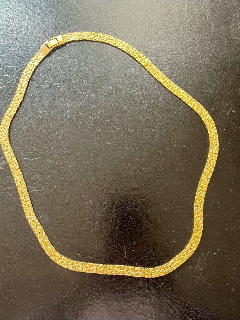 Classic Gold Textured Necklace for Women - Polished Shine